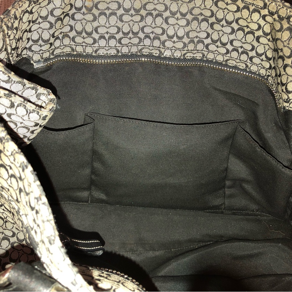 Coach signature “mini C” handbag. Leather & canvas. - Picture 5 of 16